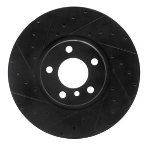 BMW X4 Brake Rotor (1) - Left Front - R1 Concepts - Drilled & Slotted - Black - `16-`18